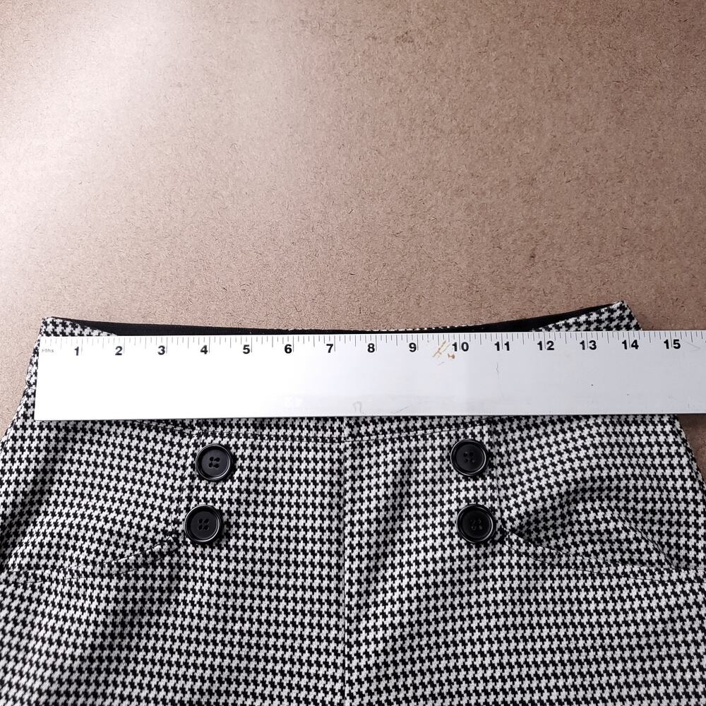 Max Studio Wide Leg Sailor Pants Houndstooth Slipon Stretch Women 28 Black White - Picture 5 of 13
